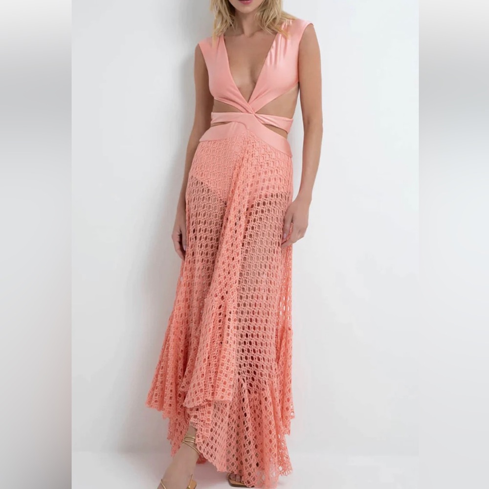 PatBO Peach Cutout Maxi Dress